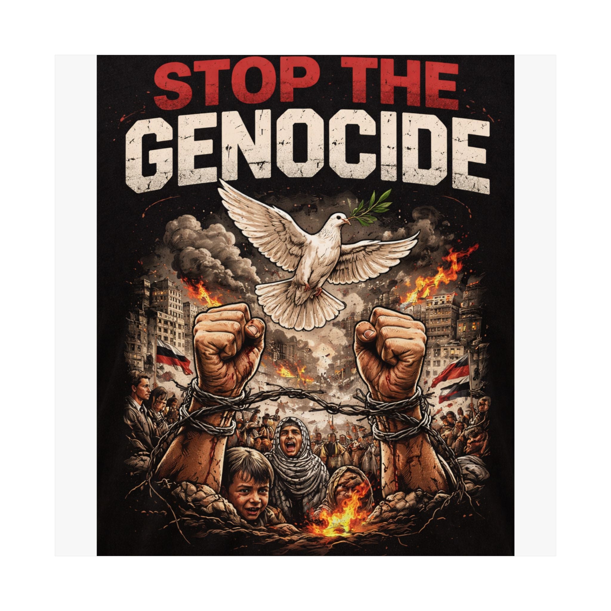 Poster — "Stop the Genocide" Protest Art Matte Vertical Poster