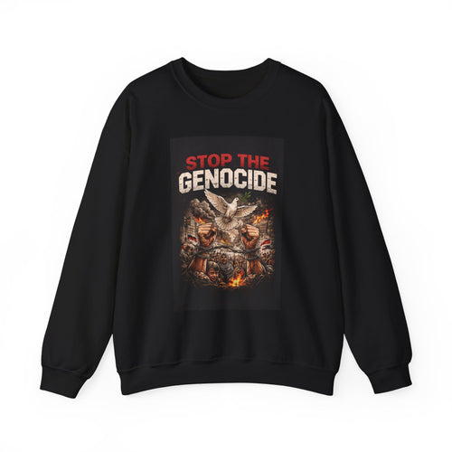 Crewneck Sweatshirt — "Stop the Genocide" Graphic Protest Design