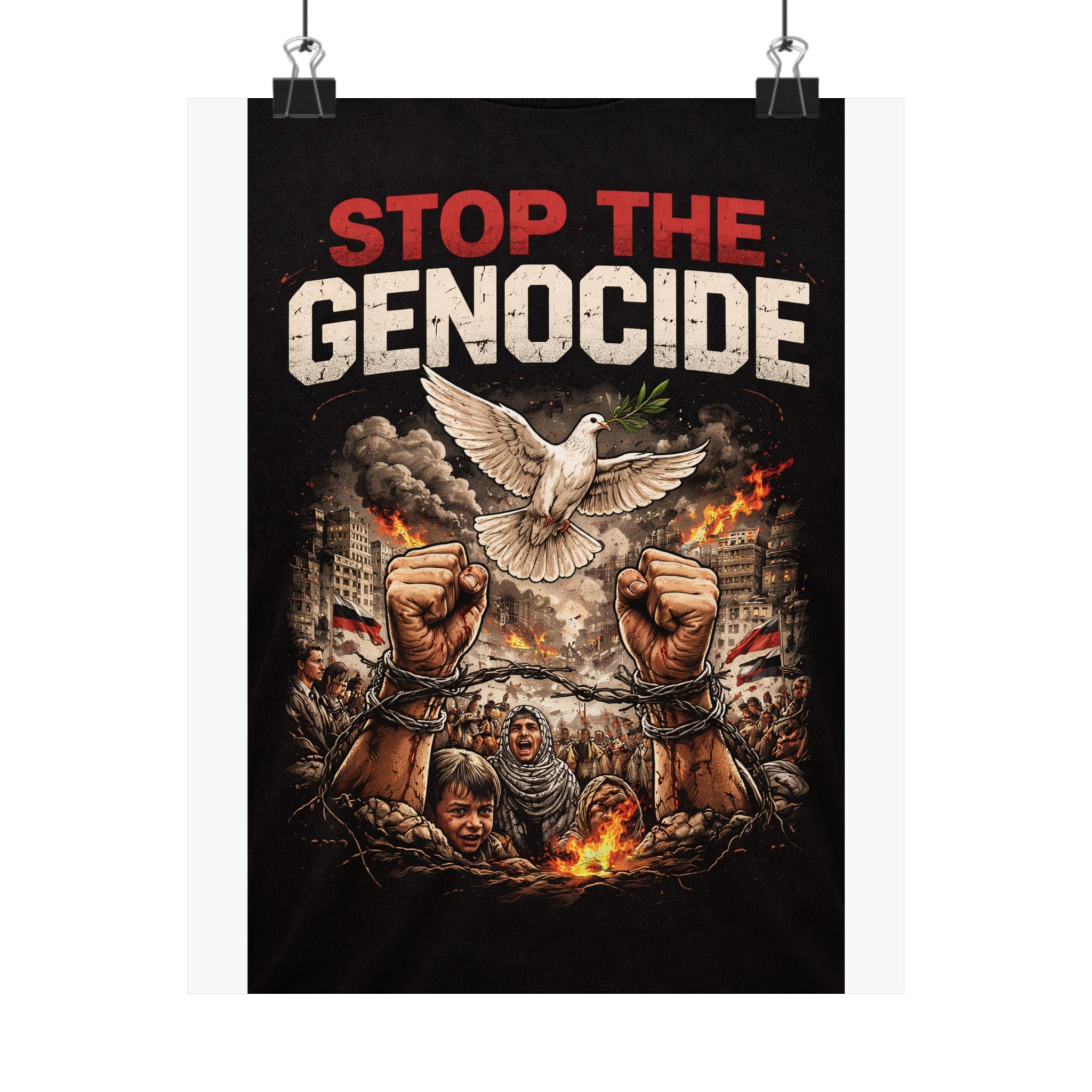 Poster — "Stop the Genocide" Protest Art Matte Vertical Poster
