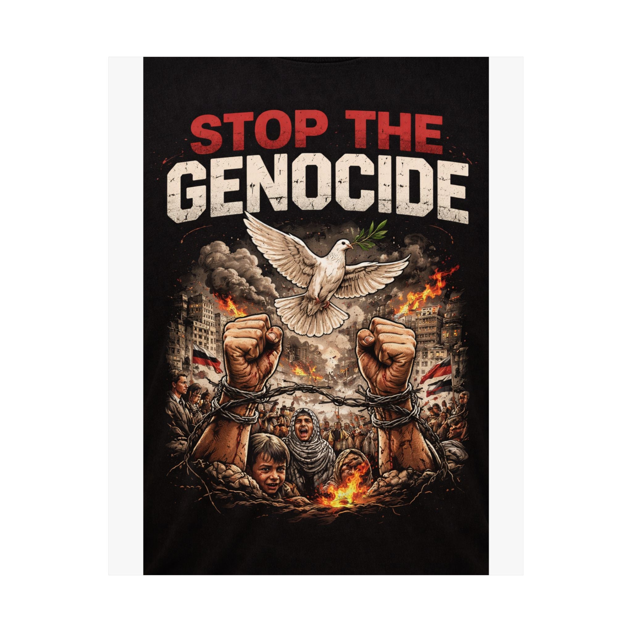 Poster — "Stop the Genocide" Protest Art Matte Vertical Poster