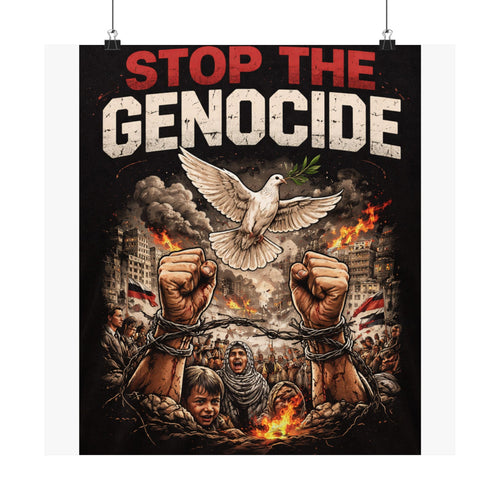 Poster — "Stop the Genocide" Protest Art Matte Vertical Poster